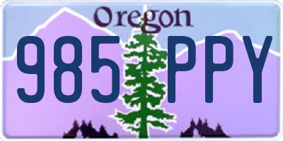 OR license plate 985PPY