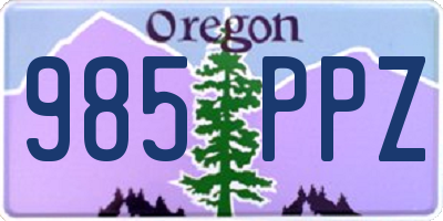 OR license plate 985PPZ