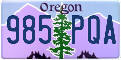 OR license plate 985PQA