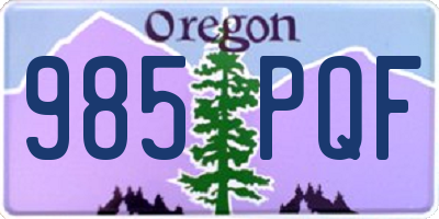 OR license plate 985PQF