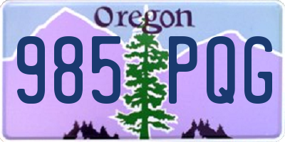 OR license plate 985PQG