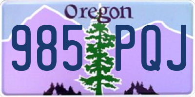 OR license plate 985PQJ