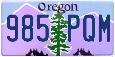 OR license plate 985PQM