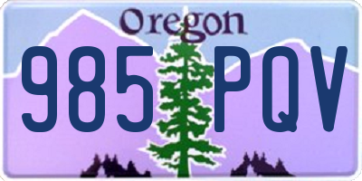 OR license plate 985PQV