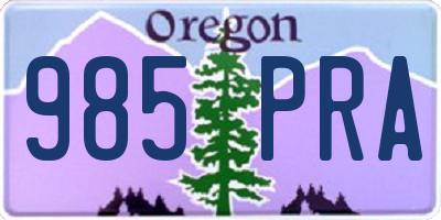 OR license plate 985PRA