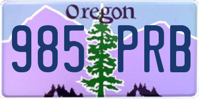 OR license plate 985PRB