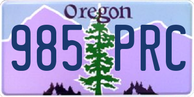 OR license plate 985PRC