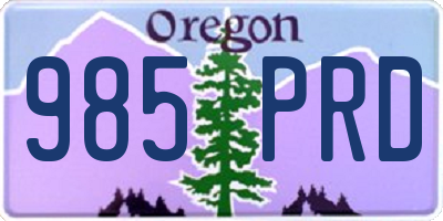 OR license plate 985PRD