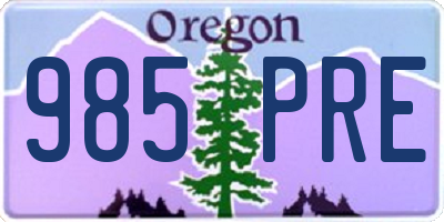 OR license plate 985PRE