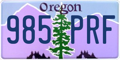 OR license plate 985PRF
