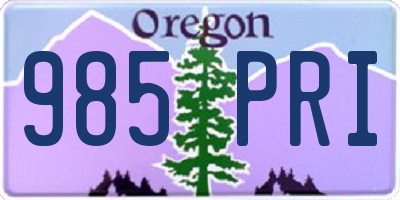 OR license plate 985PRI