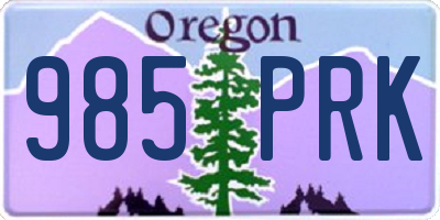 OR license plate 985PRK