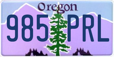 OR license plate 985PRL