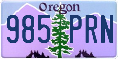 OR license plate 985PRN