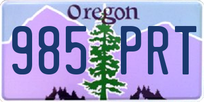OR license plate 985PRT