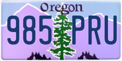OR license plate 985PRU