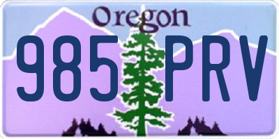 OR license plate 985PRV