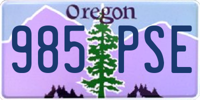 OR license plate 985PSE