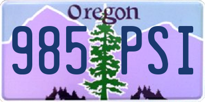 OR license plate 985PSI