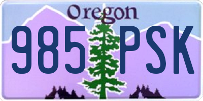 OR license plate 985PSK