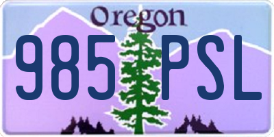 OR license plate 985PSL