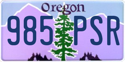 OR license plate 985PSR
