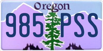 OR license plate 985PSS