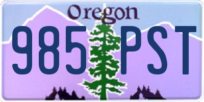 OR license plate 985PST