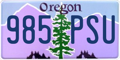 OR license plate 985PSU