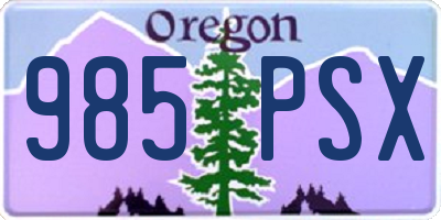 OR license plate 985PSX