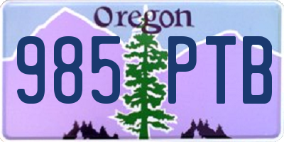 OR license plate 985PTB