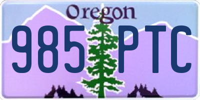 OR license plate 985PTC