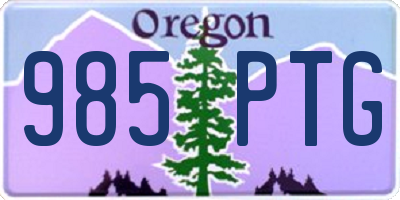 OR license plate 985PTG