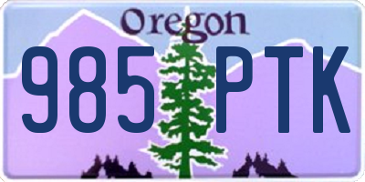OR license plate 985PTK