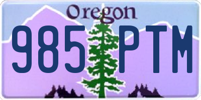 OR license plate 985PTM
