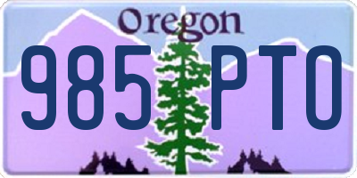 OR license plate 985PTO