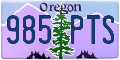OR license plate 985PTS