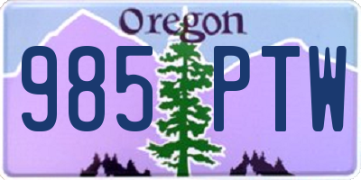 OR license plate 985PTW