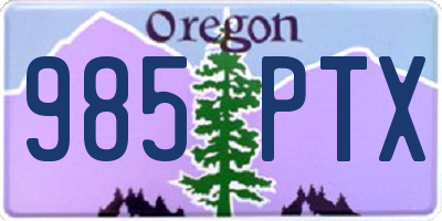 OR license plate 985PTX