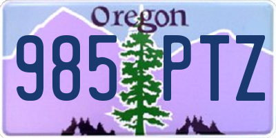OR license plate 985PTZ