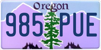 OR license plate 985PUE