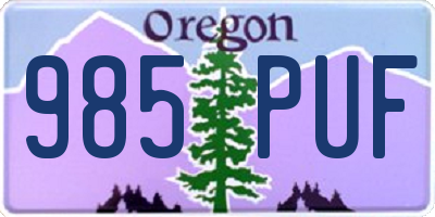 OR license plate 985PUF