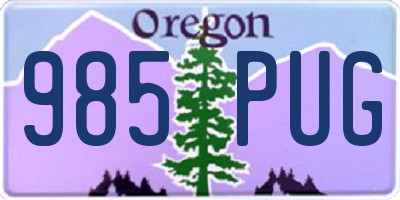 OR license plate 985PUG