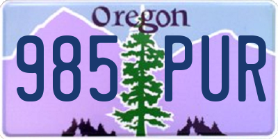 OR license plate 985PUR
