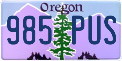 OR license plate 985PUS