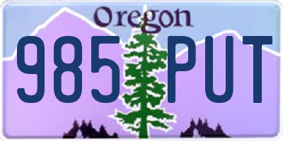 OR license plate 985PUT