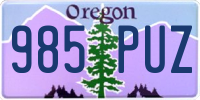 OR license plate 985PUZ