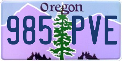 OR license plate 985PVE
