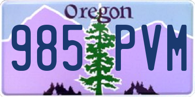 OR license plate 985PVM