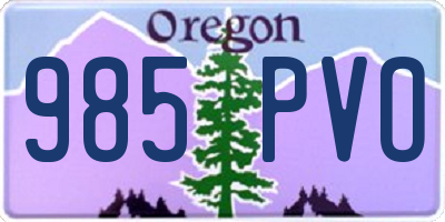 OR license plate 985PVO